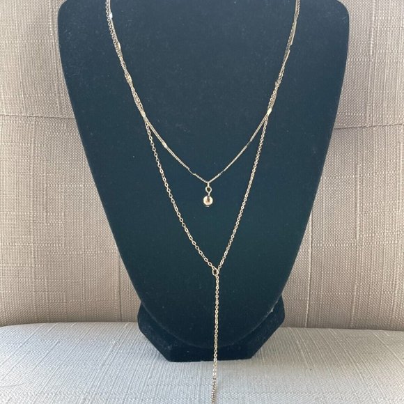 Women Necklace Y Dangle Gold Tone Fashion Jewelry New - Picture 4 of 10